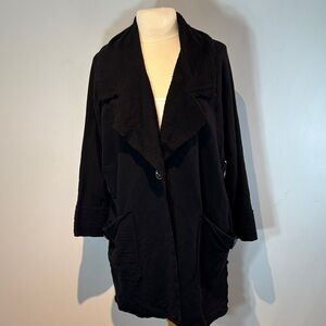 Neon Buddha Black relaxed fit cotton jacket pockets size medium